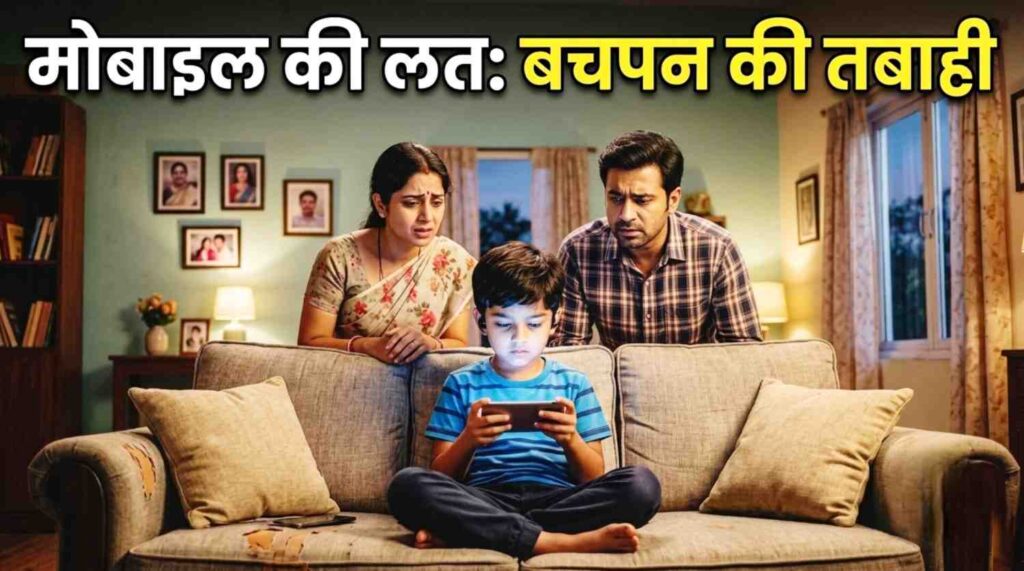 Worried parents looking at their son who needs child smartphone addiction solutions