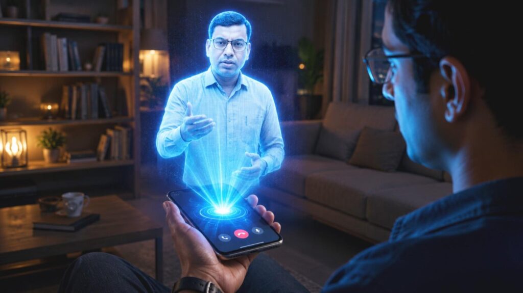 6g technology network 3d hologram video calling feature on smartphone