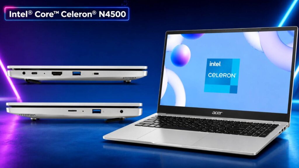 Acer Aspire 3 Lightweight Laptop Connectivity Ports and Side Profile View