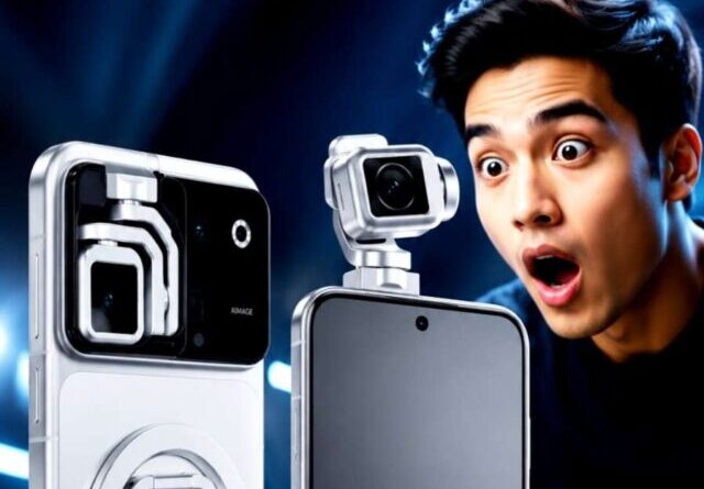 Honor Robot Phone futuristic smartphone design showing front screen pop up camera and back panel with glowing lights