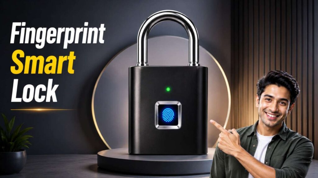 digital fingerprint smart lock with modern biometric sensor for security