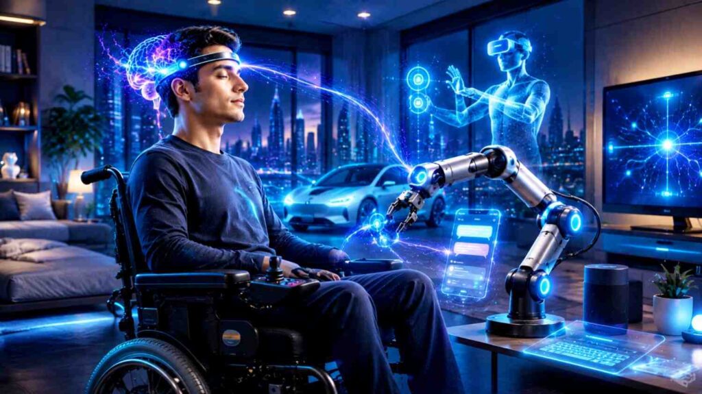 Future uses and benefits of BCI technology helping paralyzed and disabled people control wheelchair