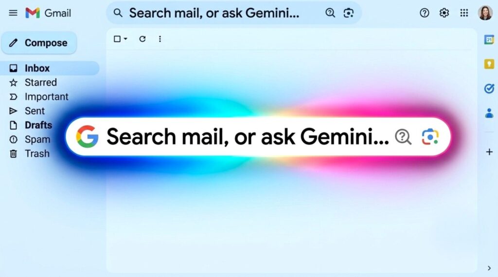 Gmail search bar with Ask Gemini AI integration