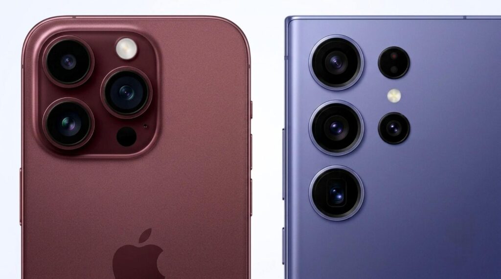 iPhone 18 Pro Max vs Samsung Galaxy S26 Ultra camera setup and zoom sensor comparison