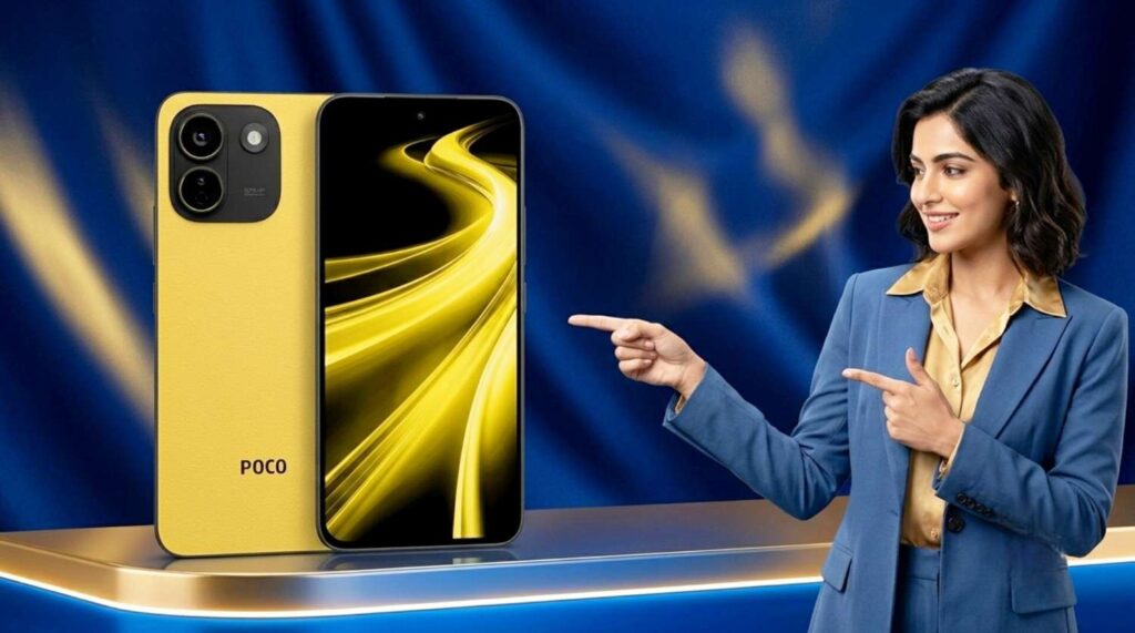 POCO X8 Power 5G yellow color big battery smartphone
