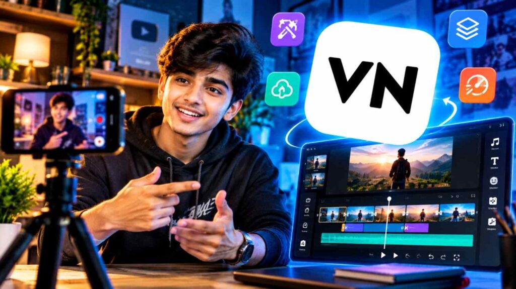 VN video editor app timeline and features for YouTube and Reels
