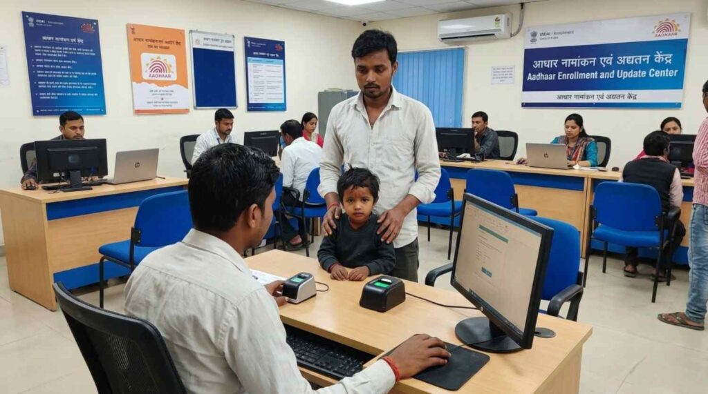 child aadhaar mandatory biometric update at enrollment center